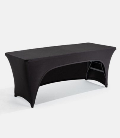 Housse de table lycra noir 183x76x76 ouverte